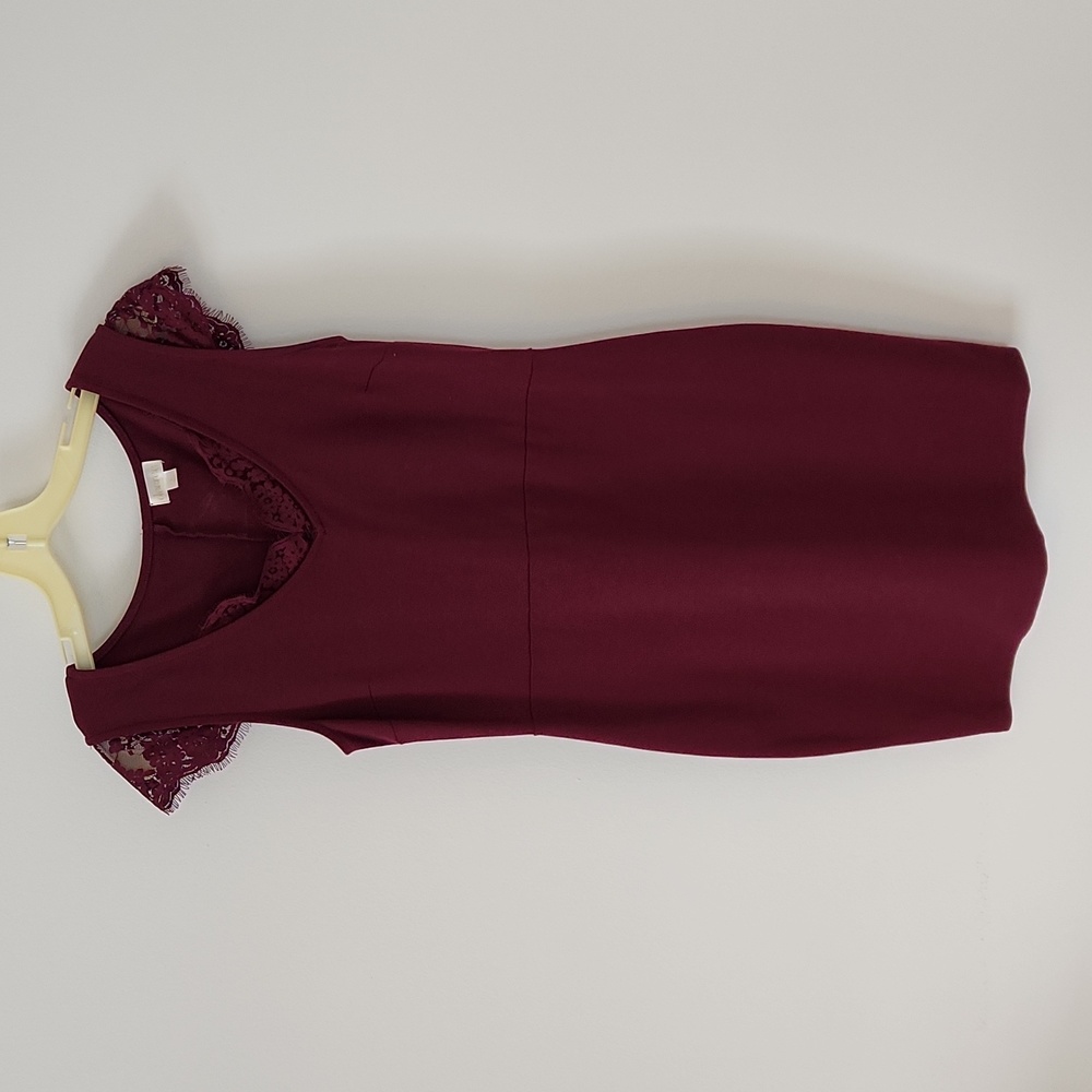Lace cap-sleeve dress